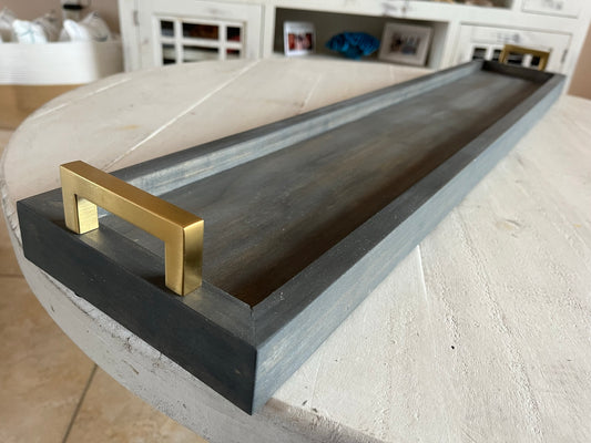 Weathered Gray 2', 3', and 4' Mid-Century Tray - Kitchen Counter, Dining Room Table, and Bathroom