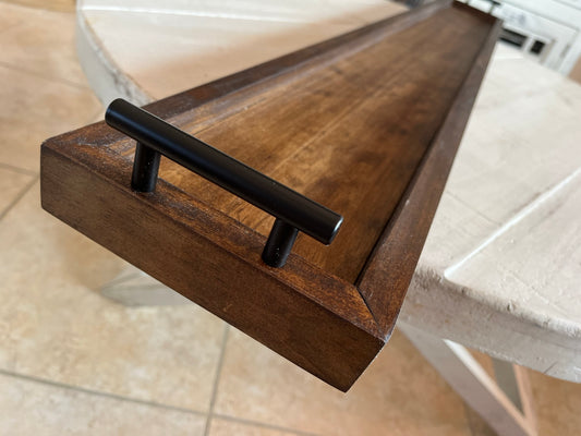 Dark Walnut 5' and 6' Mid-Century Long Tray - Dining Room Table and Fireplace Mantel