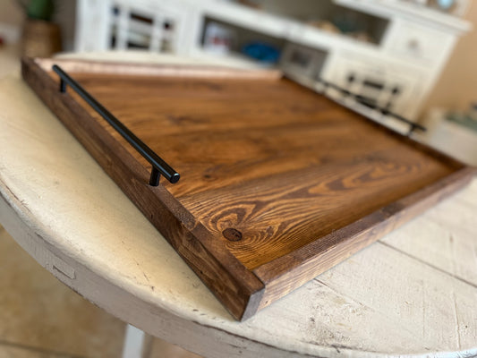 24" x 24" - Rustic Farmhouse Ottoman Tray