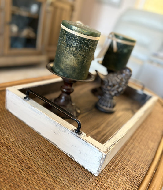 Rustic Primitive Farmhouse Tray - 12" x 22"