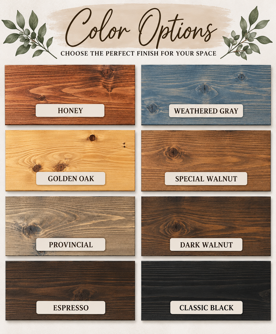 Open Top Design Wood Valance - Dark Walnut
