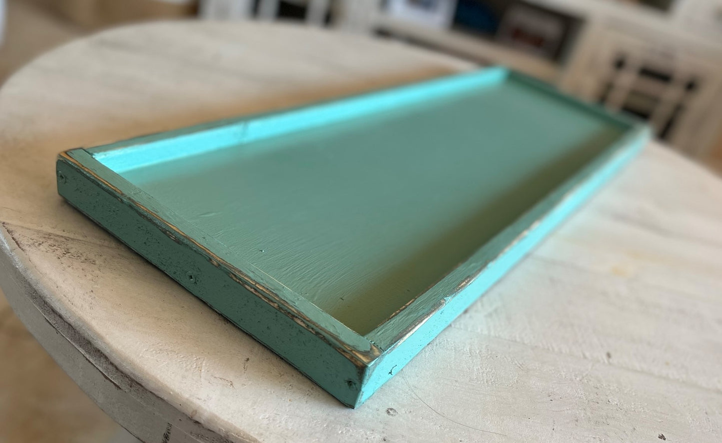 Seafoam Coastal - Rustic Distressed Long Tray
