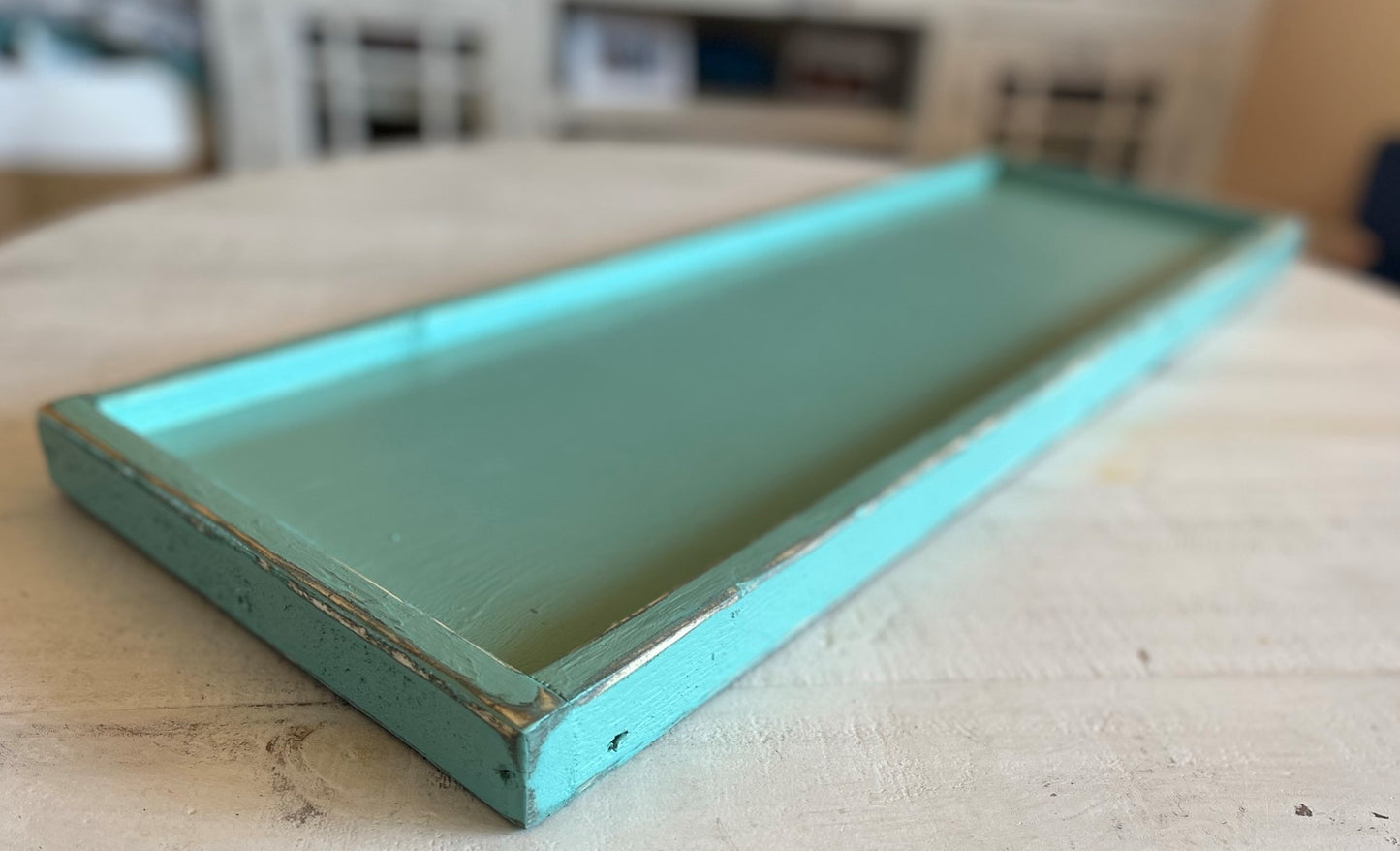 Seafoam Coastal - Rustic Distressed Long Tray