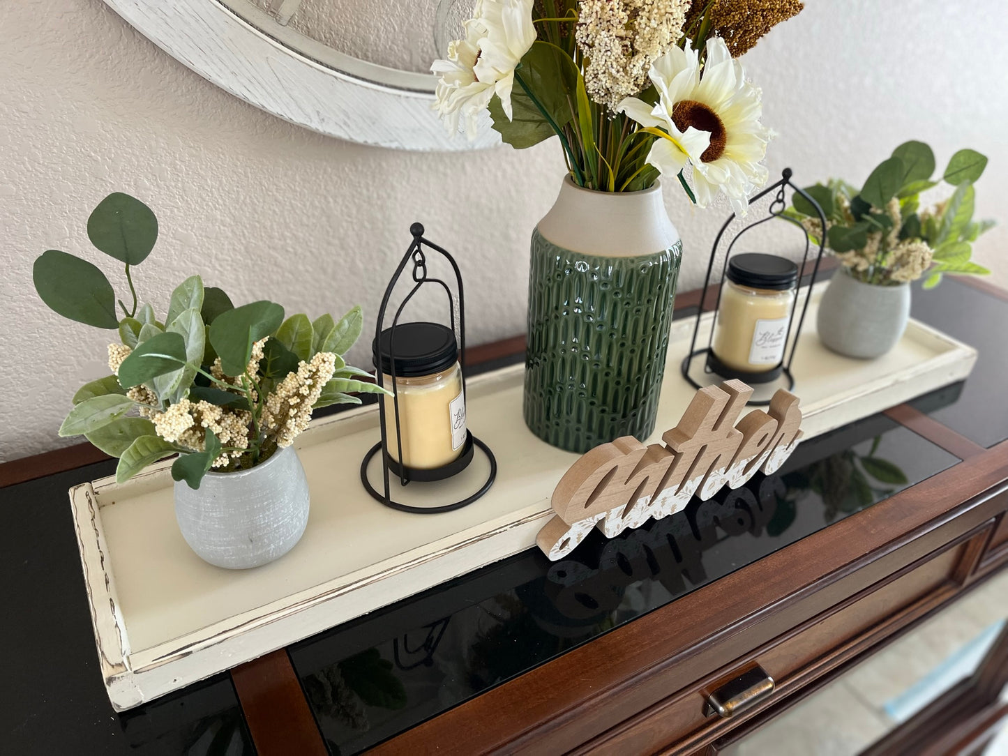 Antique White - Rustic Farmhouse Long Tray