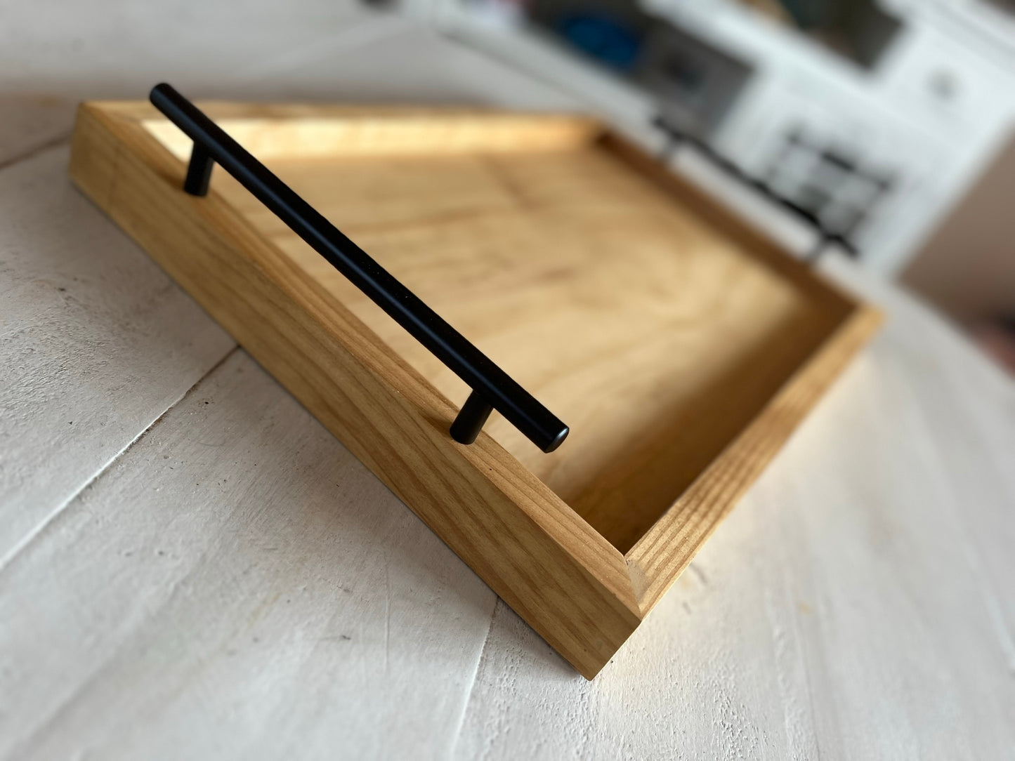 Golden Oak - Mid-Century Long Tray with Handles