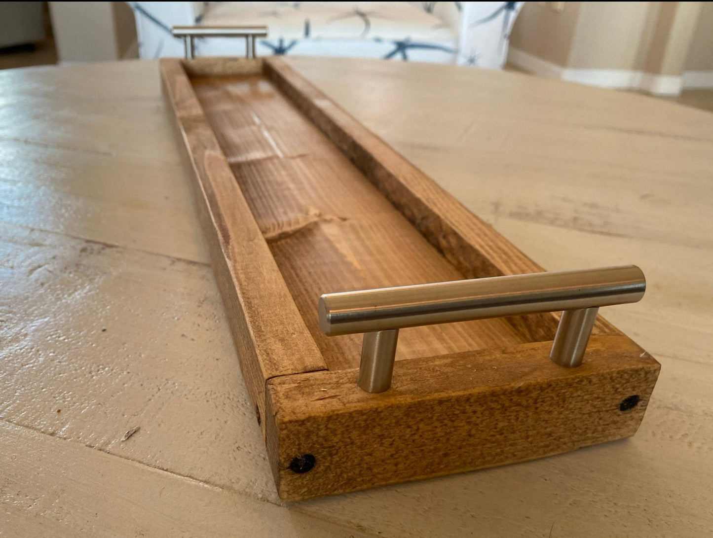 Special Walnut - Modern Farmhouse Long Tray with Handles