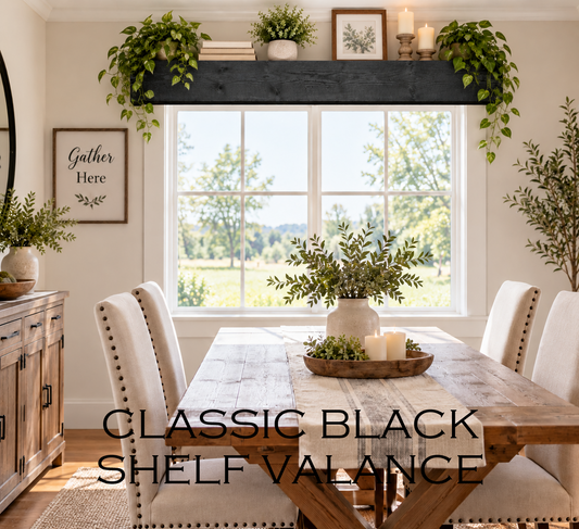 Top Shelf Wood Window Valance - Classic Black