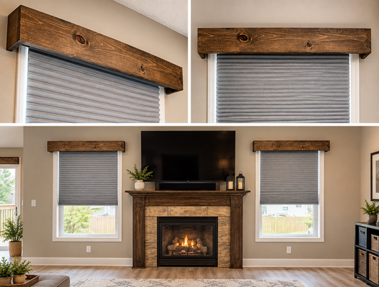 Open Top Design Wood Valance - Dark Walnut