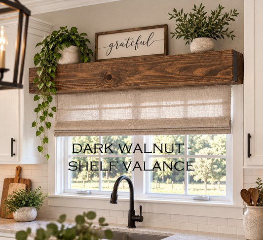 Top Shelf Wood Window Valance - Dark Walnut