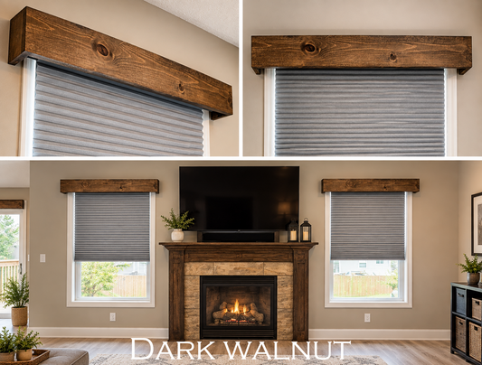 Open Top Design Wood Window Valance - Dark Walnut