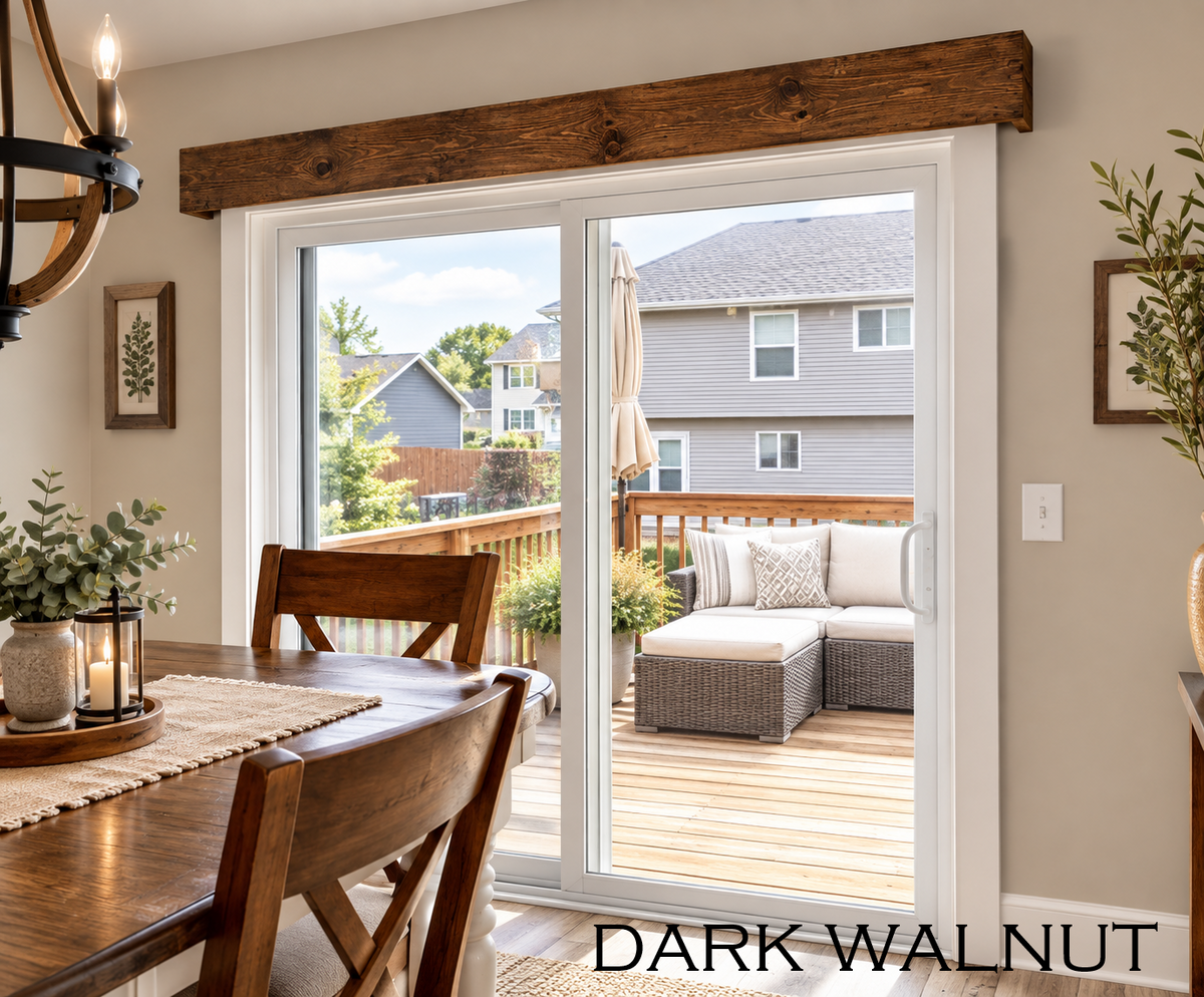 Open Top Design Wood Valance - Dark Walnut