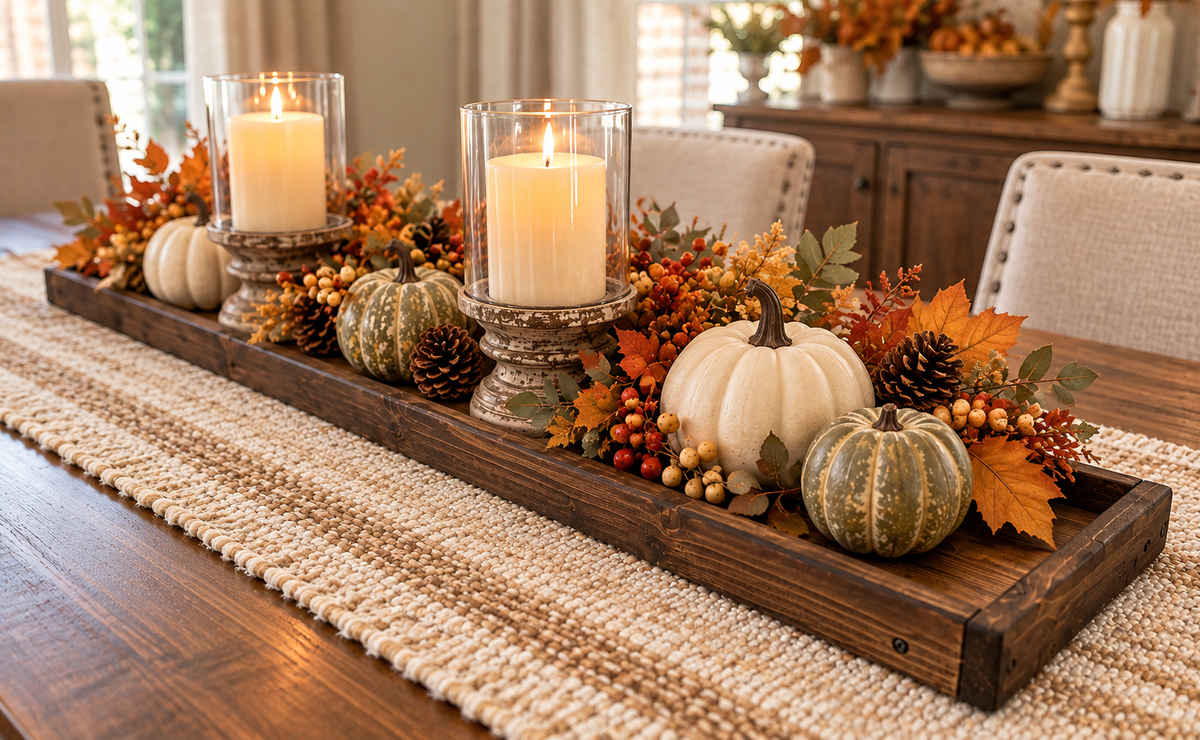Dark Walnut Farmhouse Long Wooden Tray