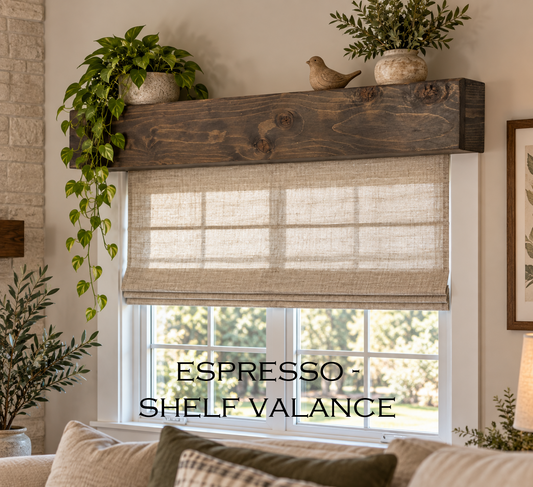 Top Shelf Wood Window Valance - Espresso