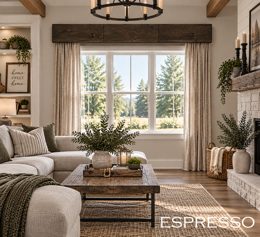 Open Top Design Wood Window Valance - Espresso