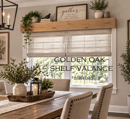 Top Shelf Wood Window Valance - Golden Oak
