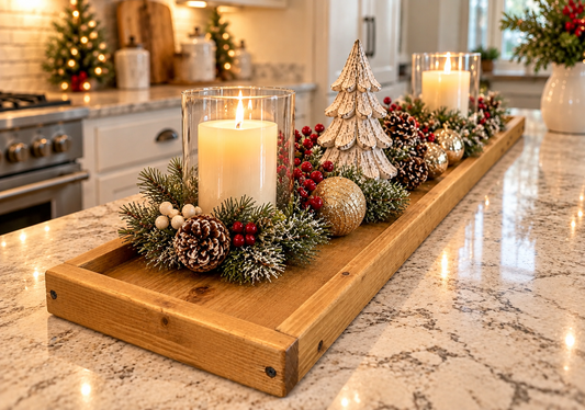 Golden Oak Farmhouse Long Wooden Tray