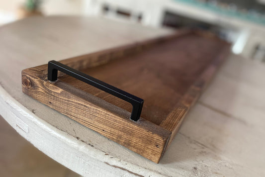 Modern Farmhouse Tray with Square Handles - 3 ft. and 4 ft. Long