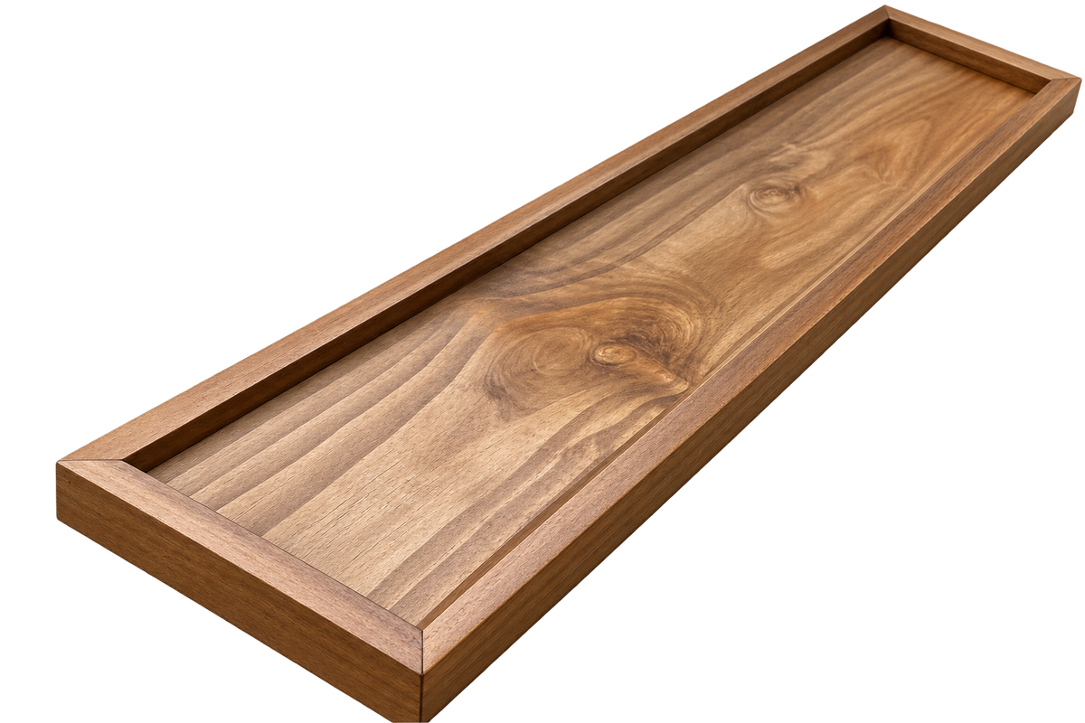 Special Walnut Modern Mid Century Long Wooden Tray