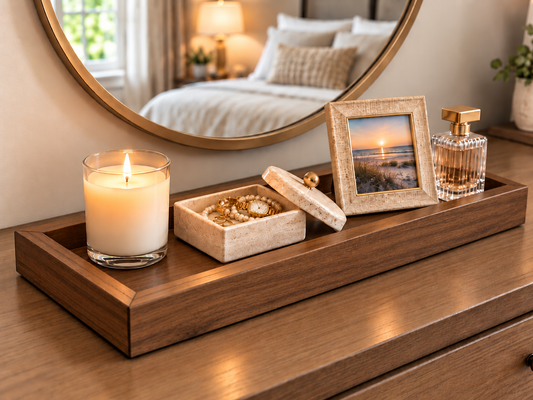 Provincial Modern Mid Century Long Wooden Tray - Extended Sizes