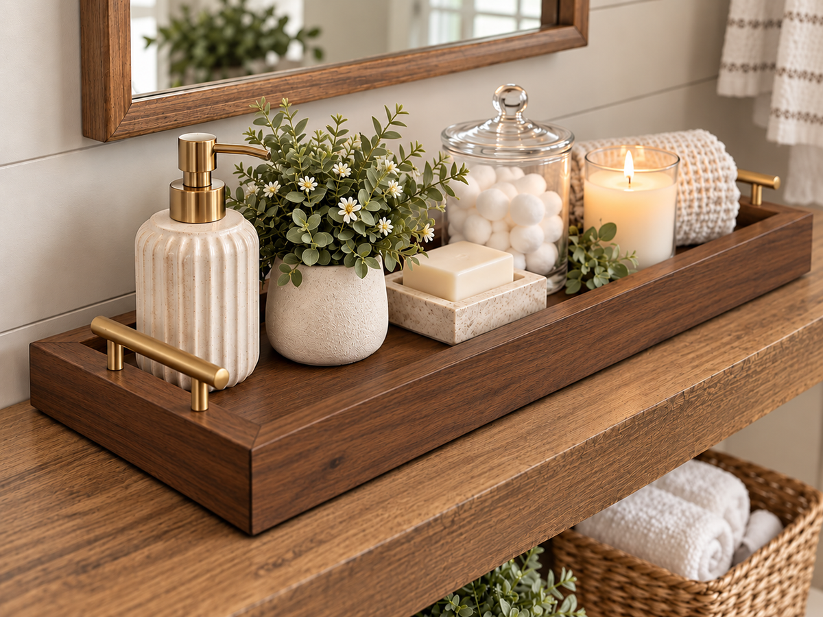 Provincial Modern Mid Century Long Wooden Tray - Extended Sizes