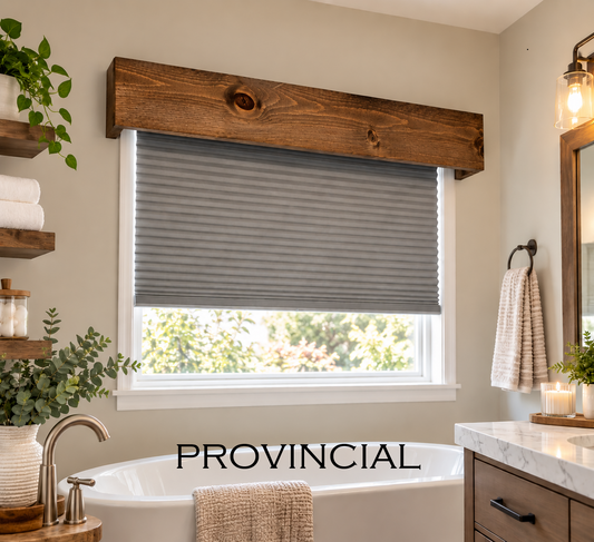 Open Top Design Wood Window Valance - Provincial Light Walnut