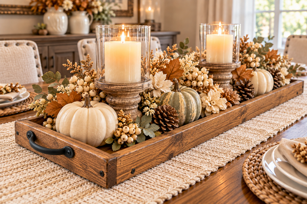 Provincial Light Walnut Farmhouse Long Wooden Tray