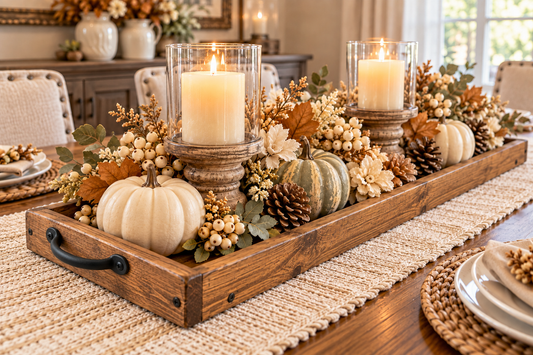 Provincial Light Walnut Farmhouse Long Wooden Tray