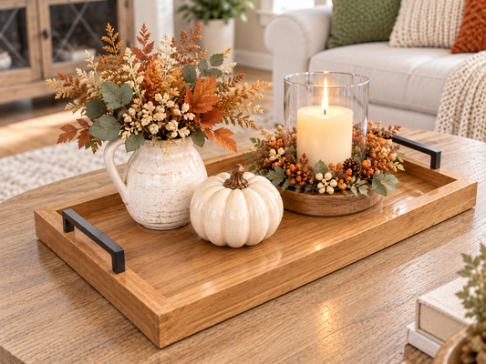 Special Walnut Modern Mid Century Long Wooden Tray - Extended Sizes
