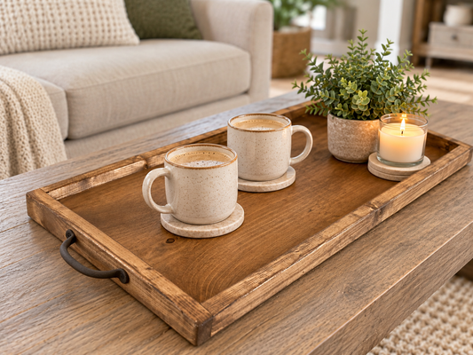 Special Walnut Farmhouse Long Wooden Tray