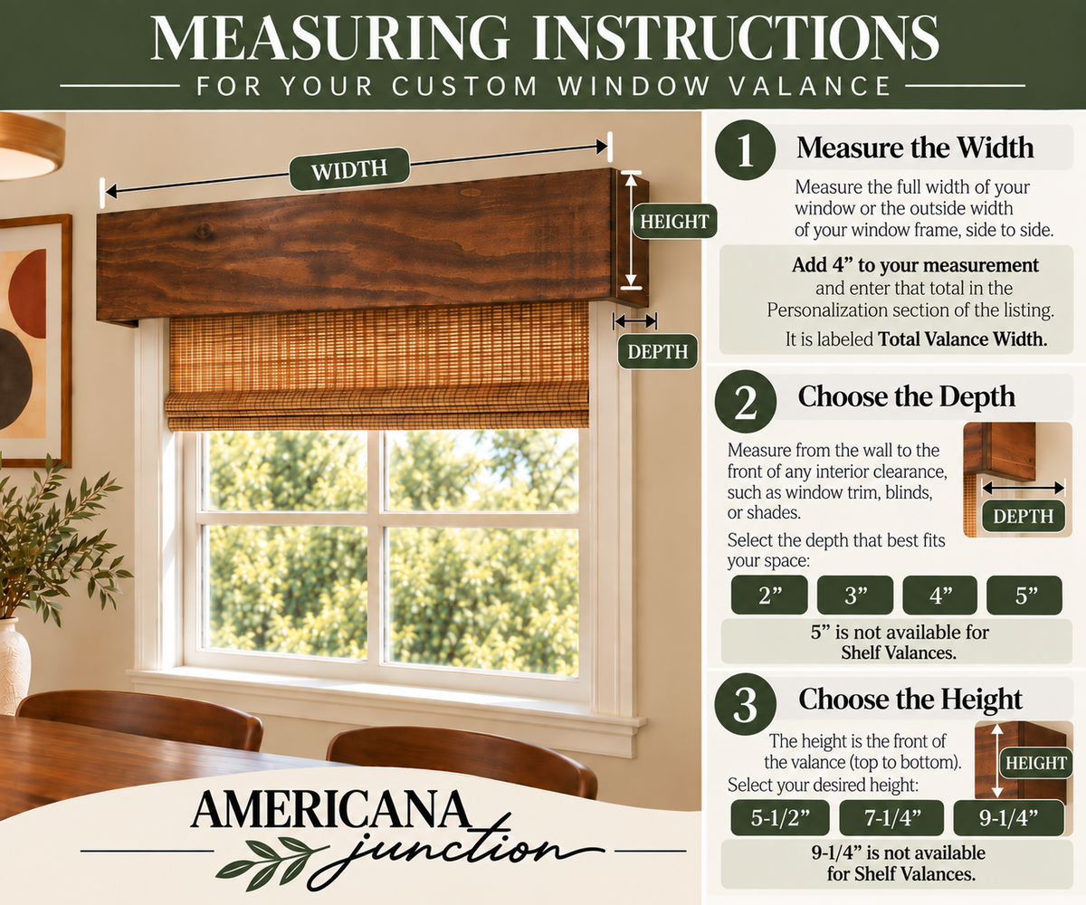 Open Top Design Wood Valance - Classic Black