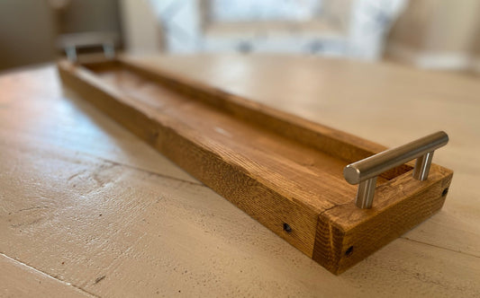 Special Walnut - Modern Farmhouse Long Tray with Handles